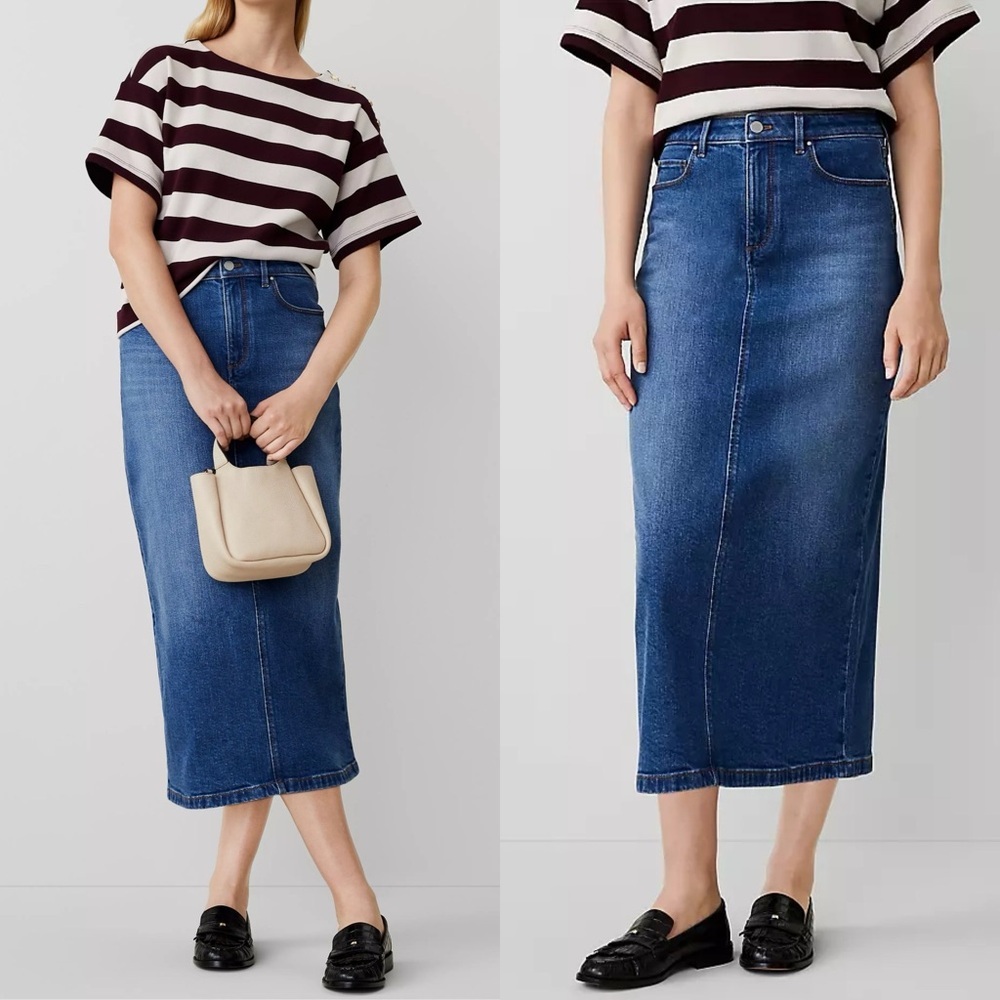 Ann Taylor 2024 Weekend Column Long Denim Skirt